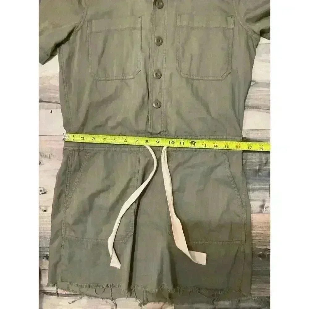 Lucky Brand Drawstring Dress, Women’s Size XS Frayed Hem Above the Knee, Aviator - Picture 11 of 12